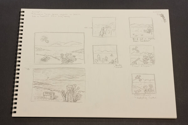 A couple of small concept sketches about how to capture the demise of a wealthy space tourist on his way back to Earth.